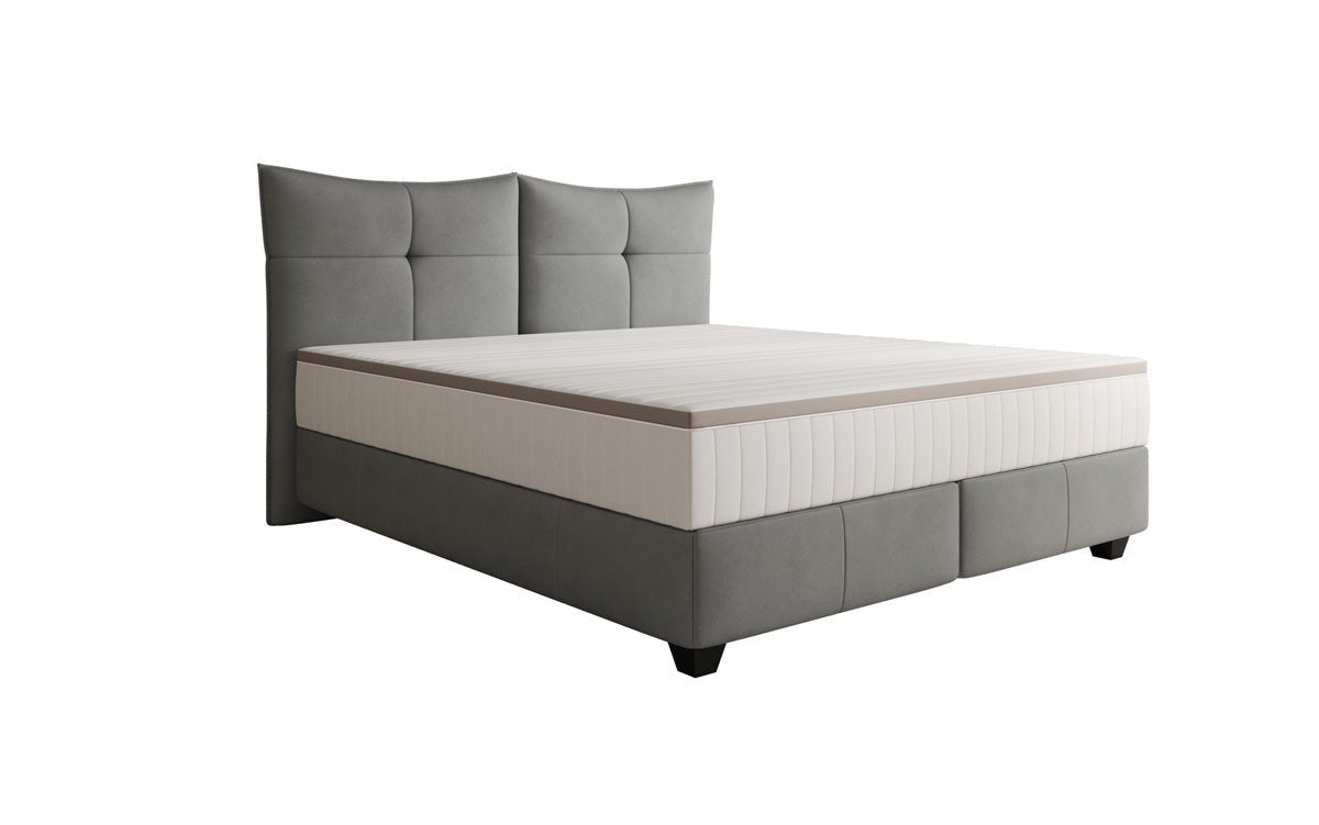 Boxspringbett Veyora in Echtleder