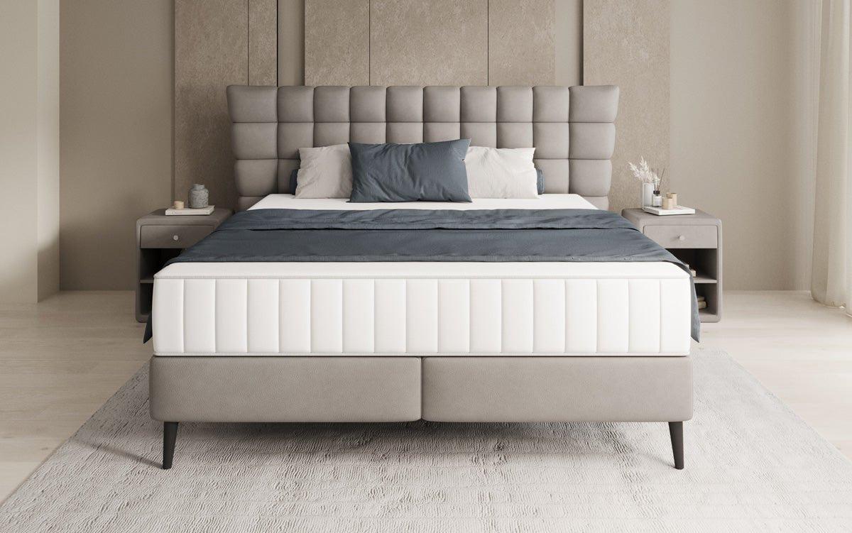 Boxspringbett Alvion in Echtleder