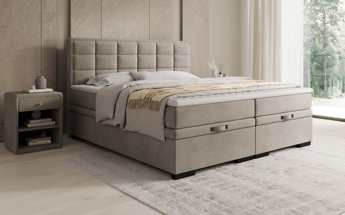 Boxspringbett Alessia mit Stauraum in Samt