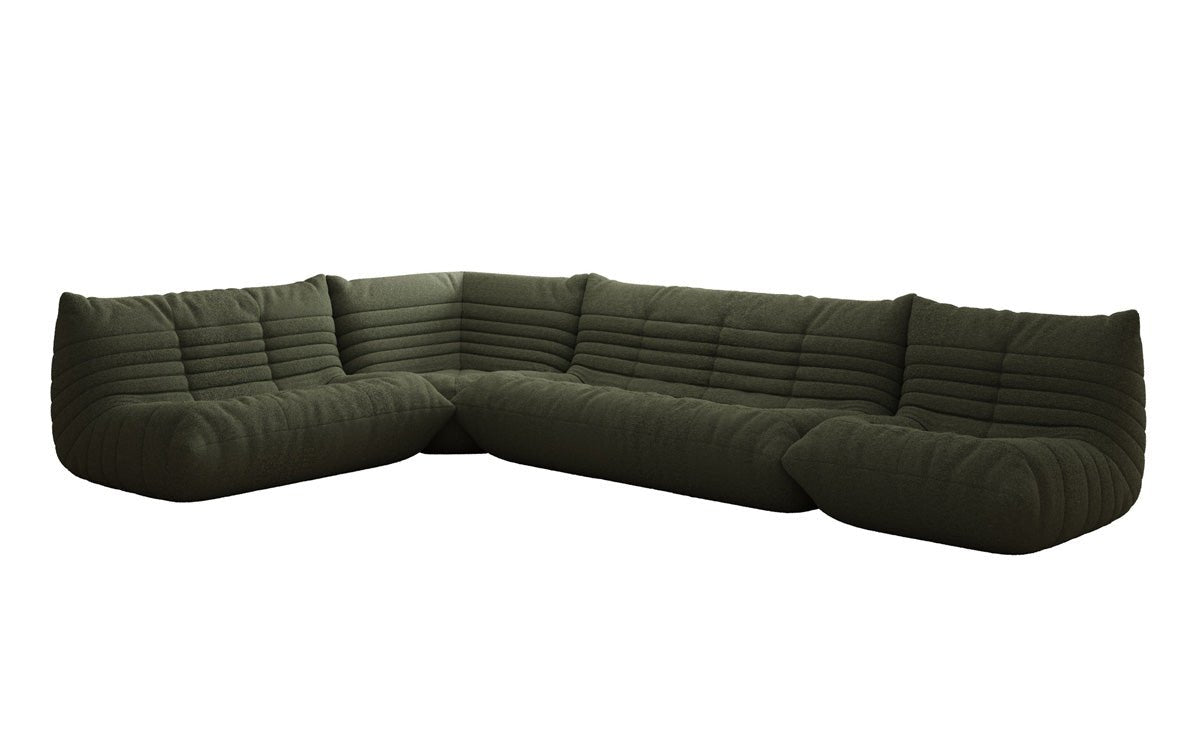 Designer Sofa Wohnlandschaft Calmo in Teddy Bouclé