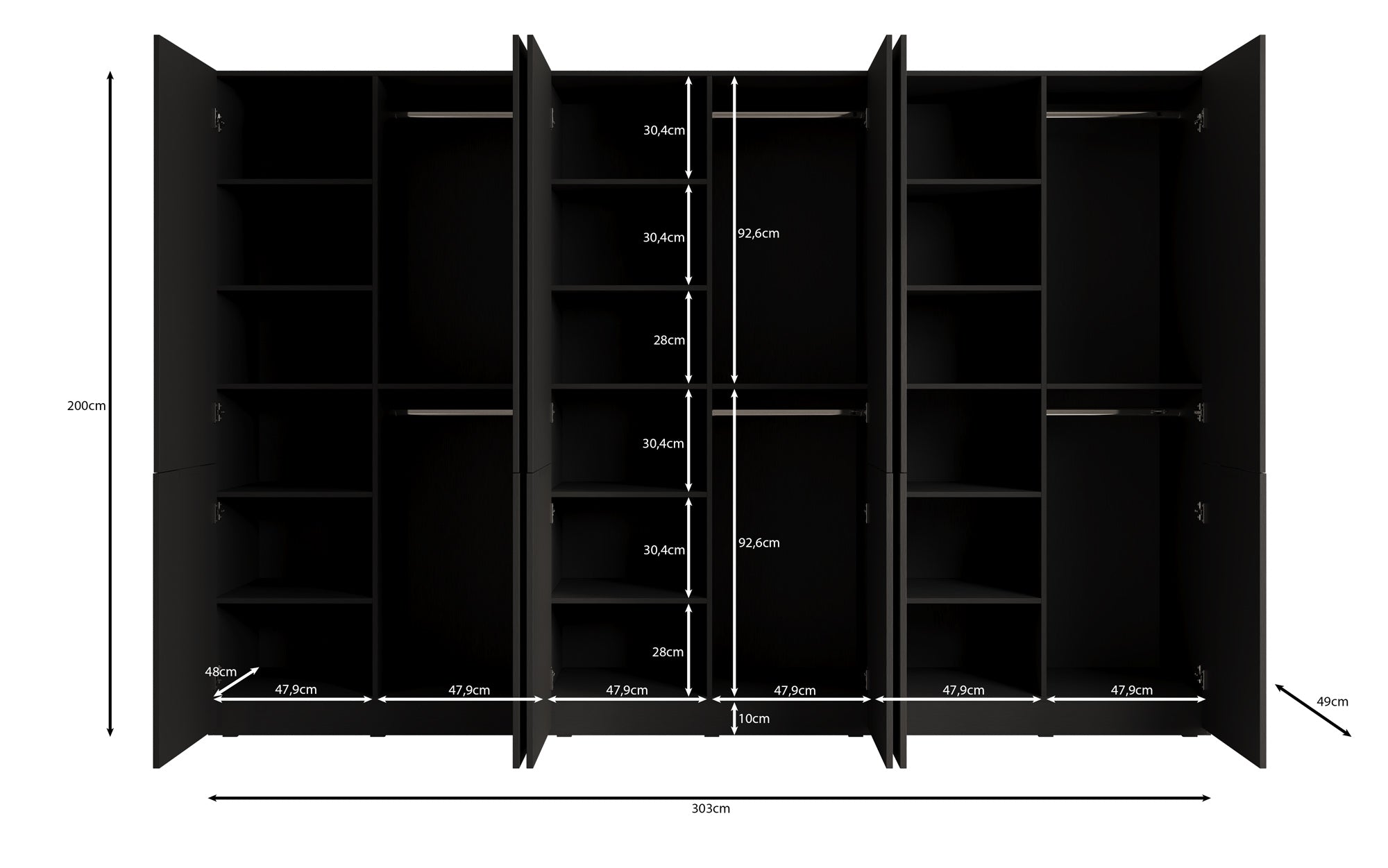 Modulo Naro Trio – Dreimoduliger Design-Kleiderschrank in Eiche Wotan
