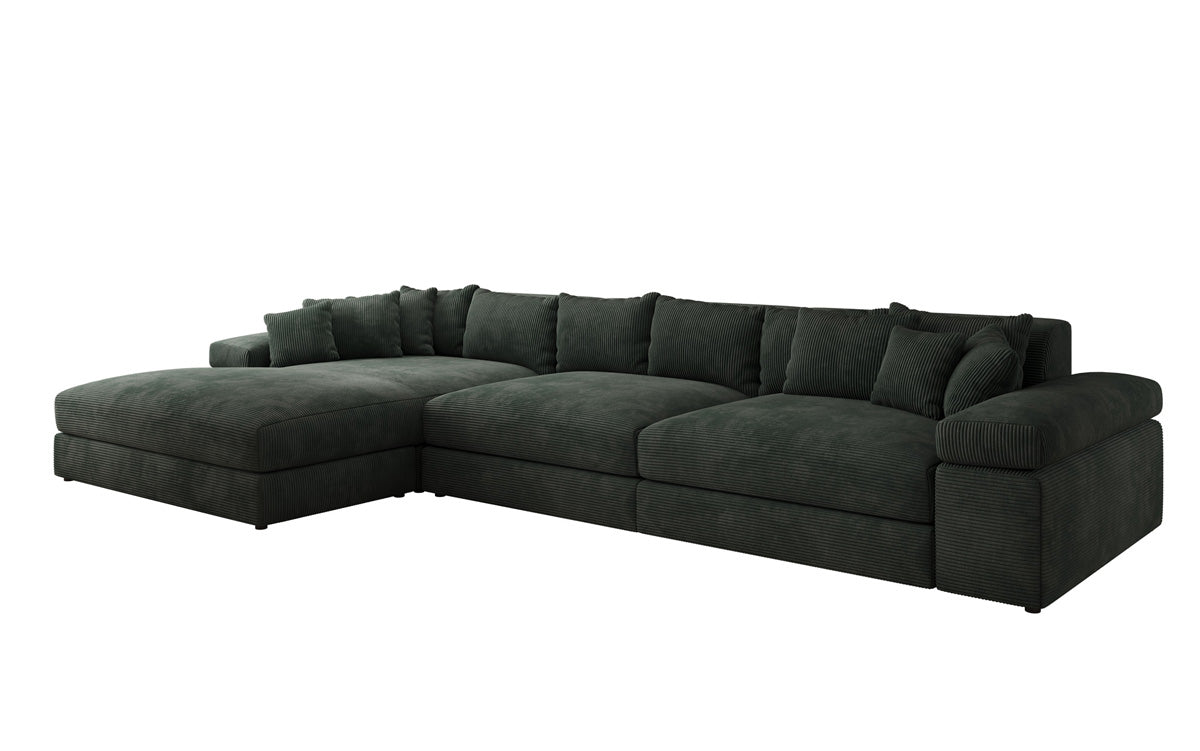 Designer Sofa Bernardo L Maxi mit breiter Ottomane in Cord