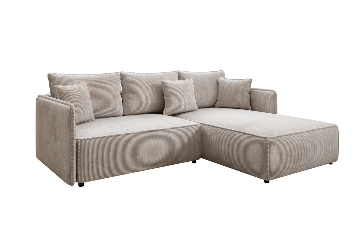 Designer Sofa Marlen mit Schlaf- und Klappfunktion in Cord