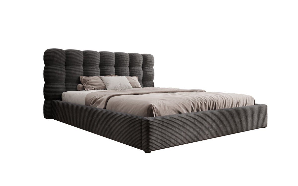 Designer Polsterbett Calivo in Cord mit Stauraum