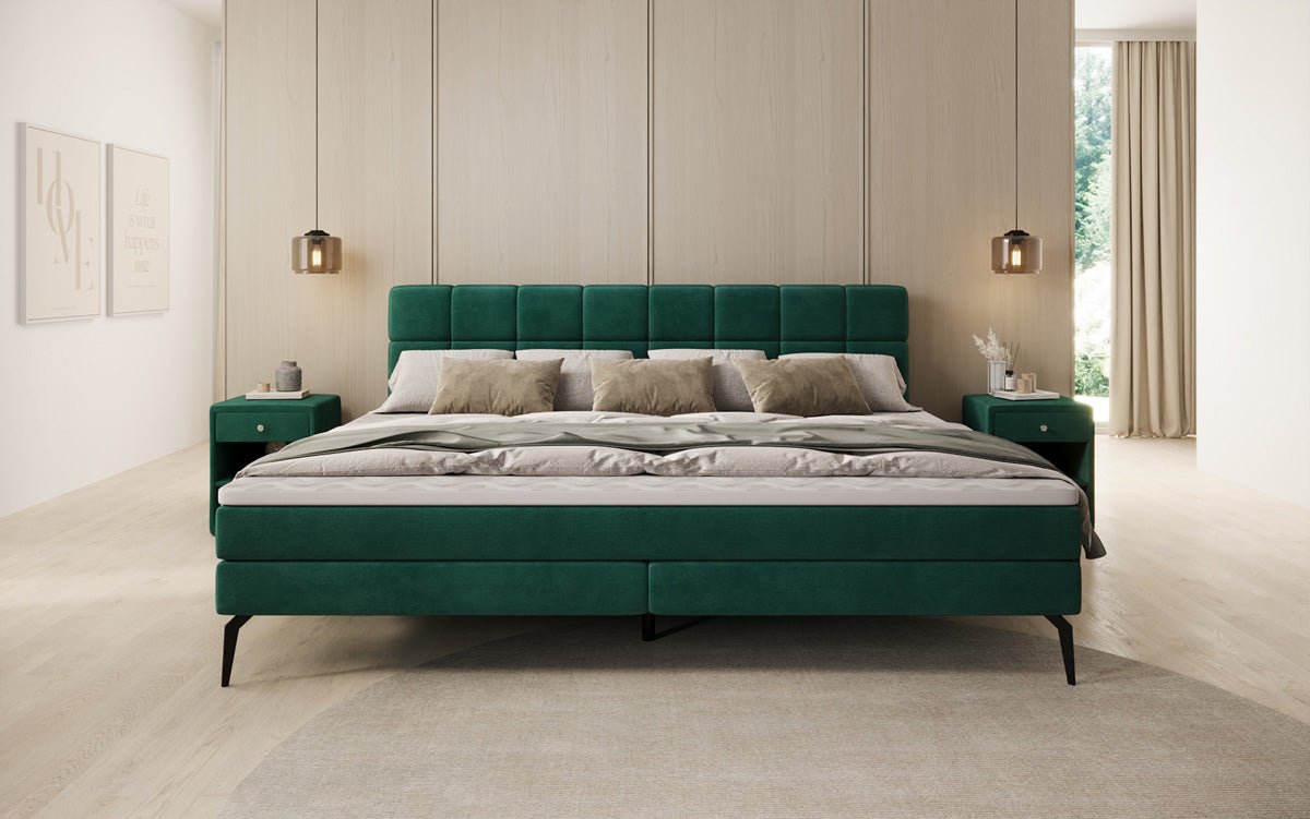 Familien Boxspringbett Savona – 220/240x200 in Samt