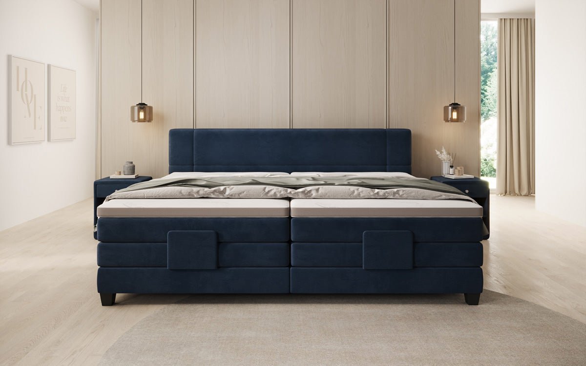 Familien Boxspringbett Noela 220/240x200 elektrisch verstellbar in Samt