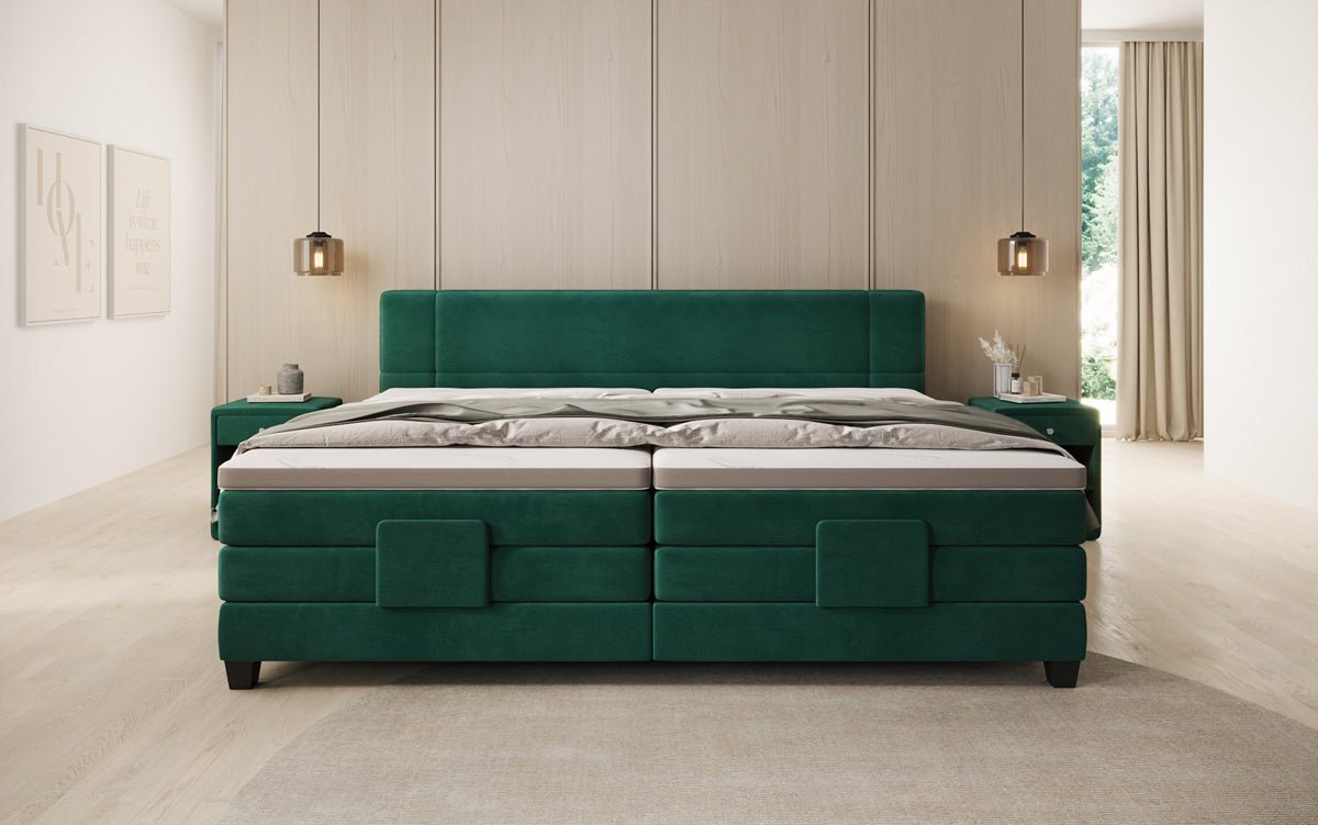 Familien Boxspringbett Noela 220/240x200 elektrisch verstellbar in Samt