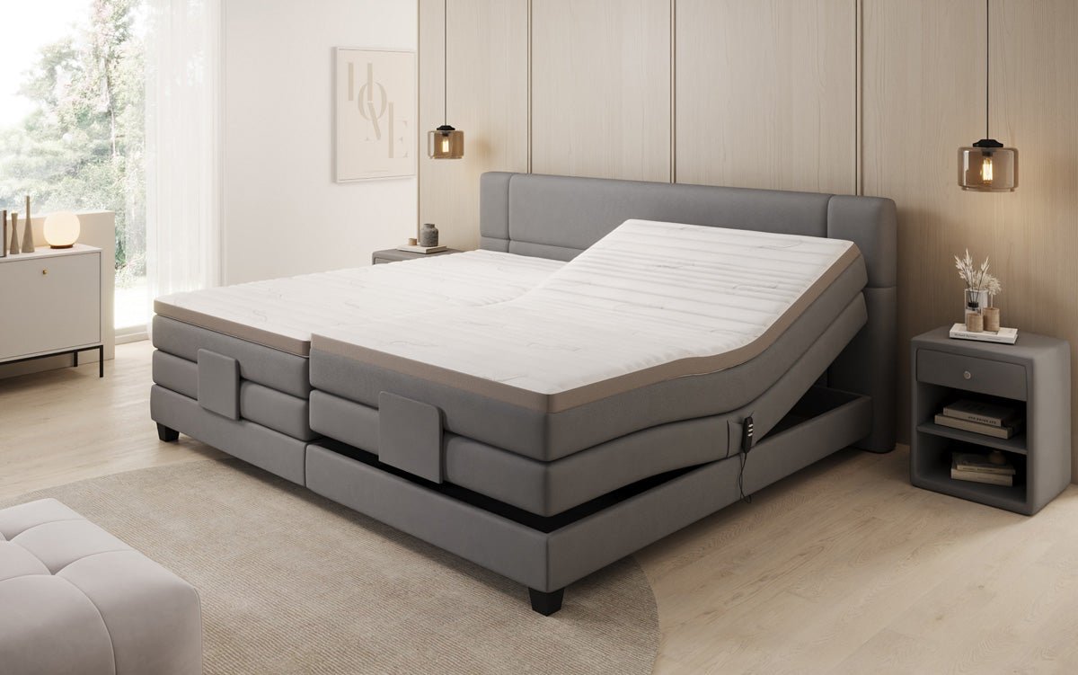 Familien Boxspringbett Noela 220/240x200 elektrisch verstellbar in Stoff