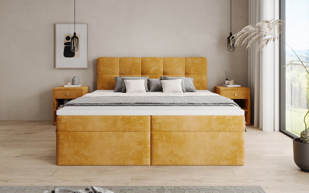 Boxspringbett Cozy II in Cord mit Stauraum