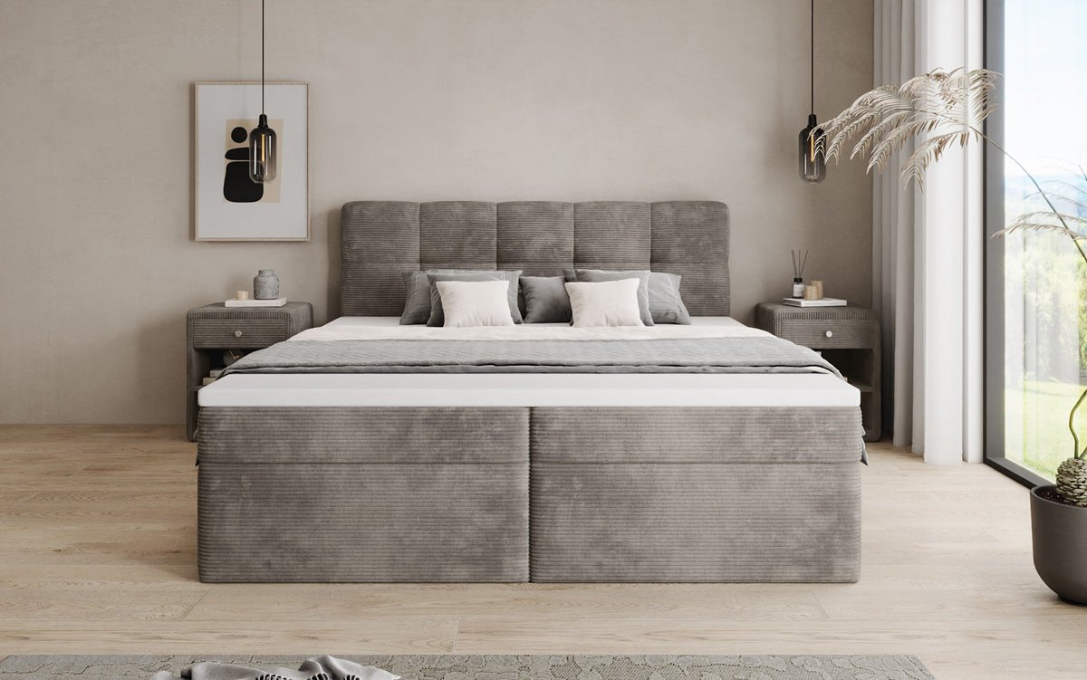 Boxspringbett Cozy II in Cord mit Stauraum