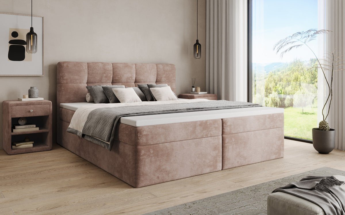 Boxspringbett Cozy II in Cord mit Stauraum