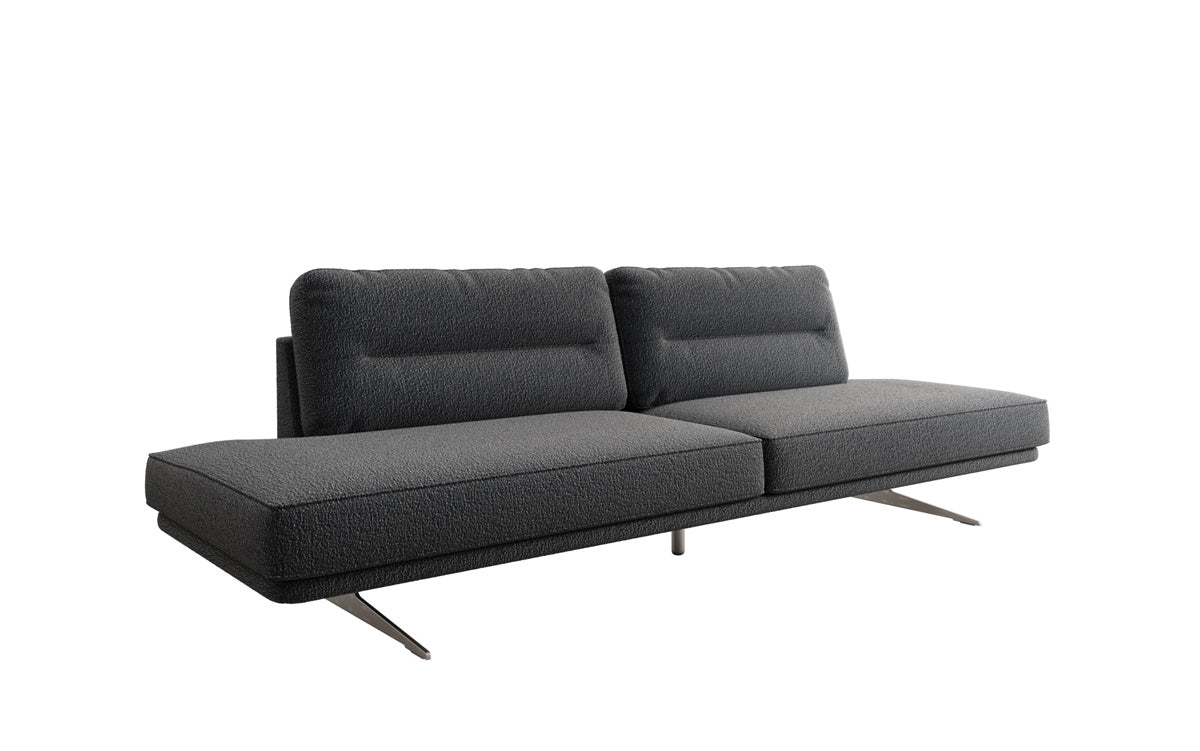 Designer Sofa Torino 3 Sitzer Open in Bouclé