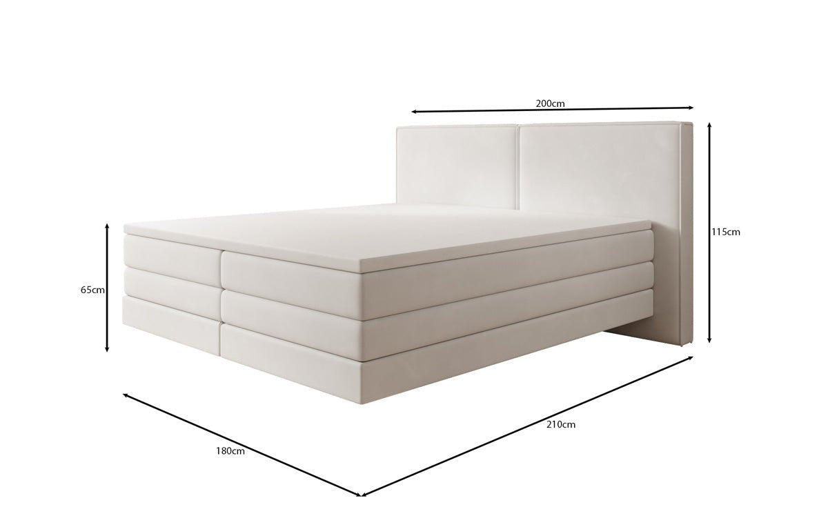 Boxspringbett Ophelia mit Schwebeoptik in Samt