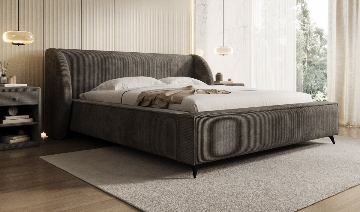 Designer Polsterbett Freya Cord mit Stauraum