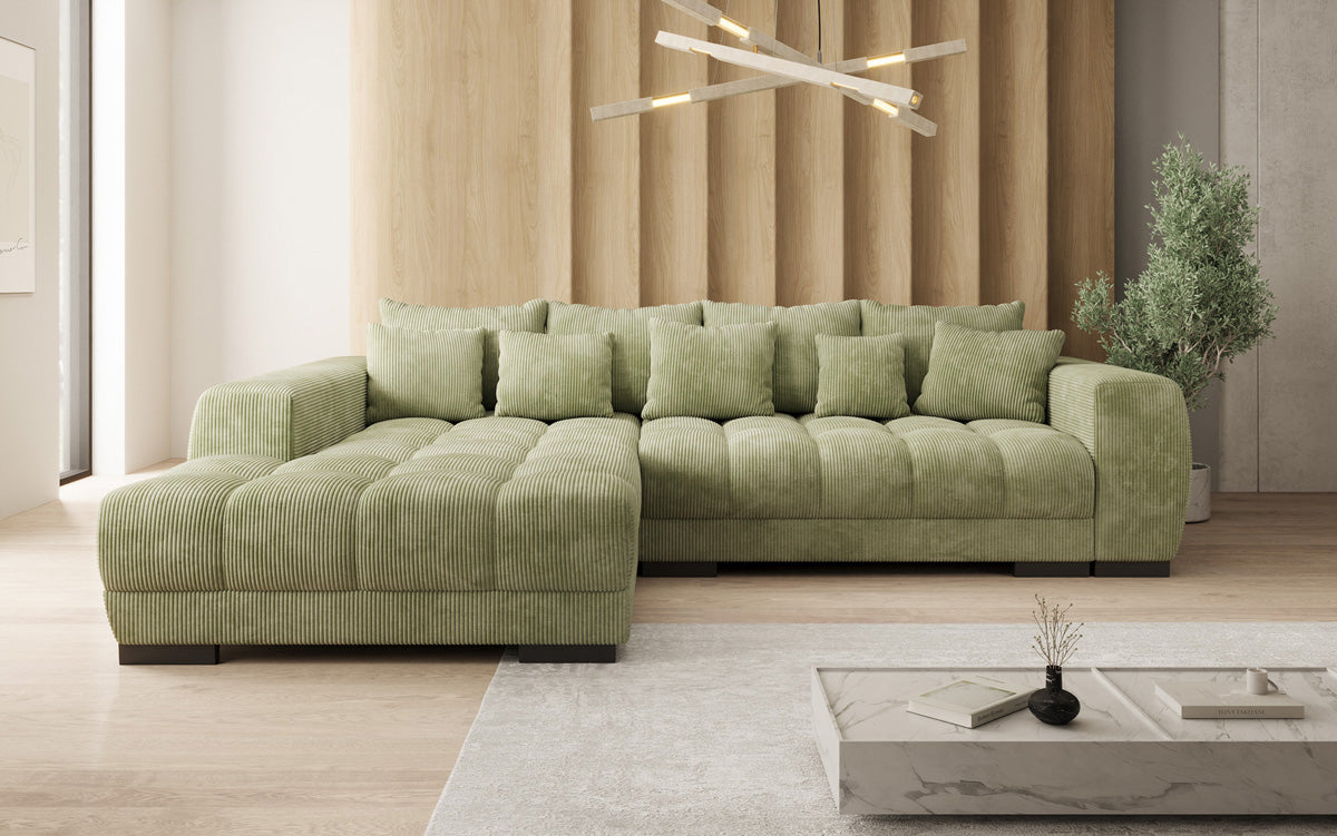 Designer Sofa Balu mit Schlaffunktion und Stauraum in Cord