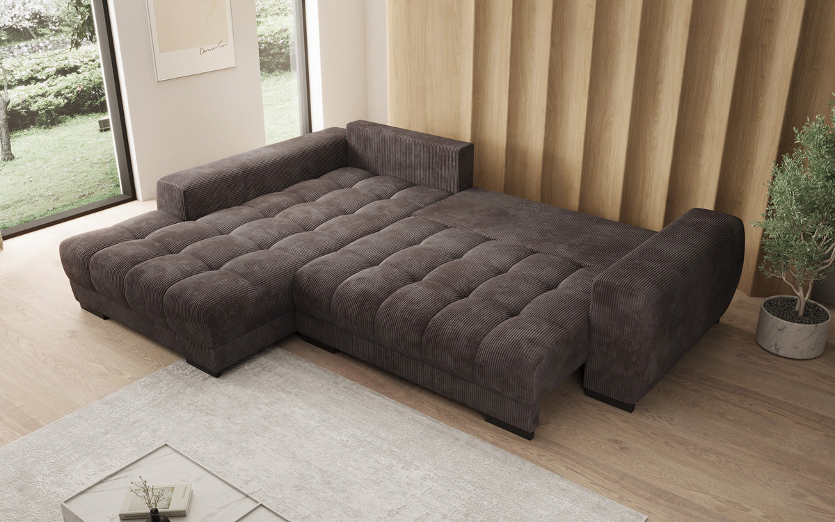 Designer Sofa Balu mit Schlaffunktion und Stauraum in Cord