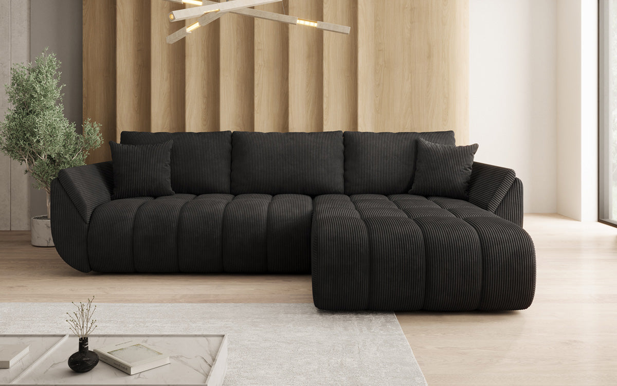 Designer Sofa Lenoa L mit Schlaffunktion und Stauraum in Cord