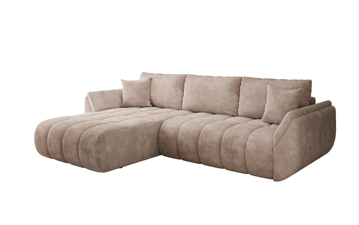 Designer Sofa Lenoa L mit Schlaffunktion und Stauraum in Cord