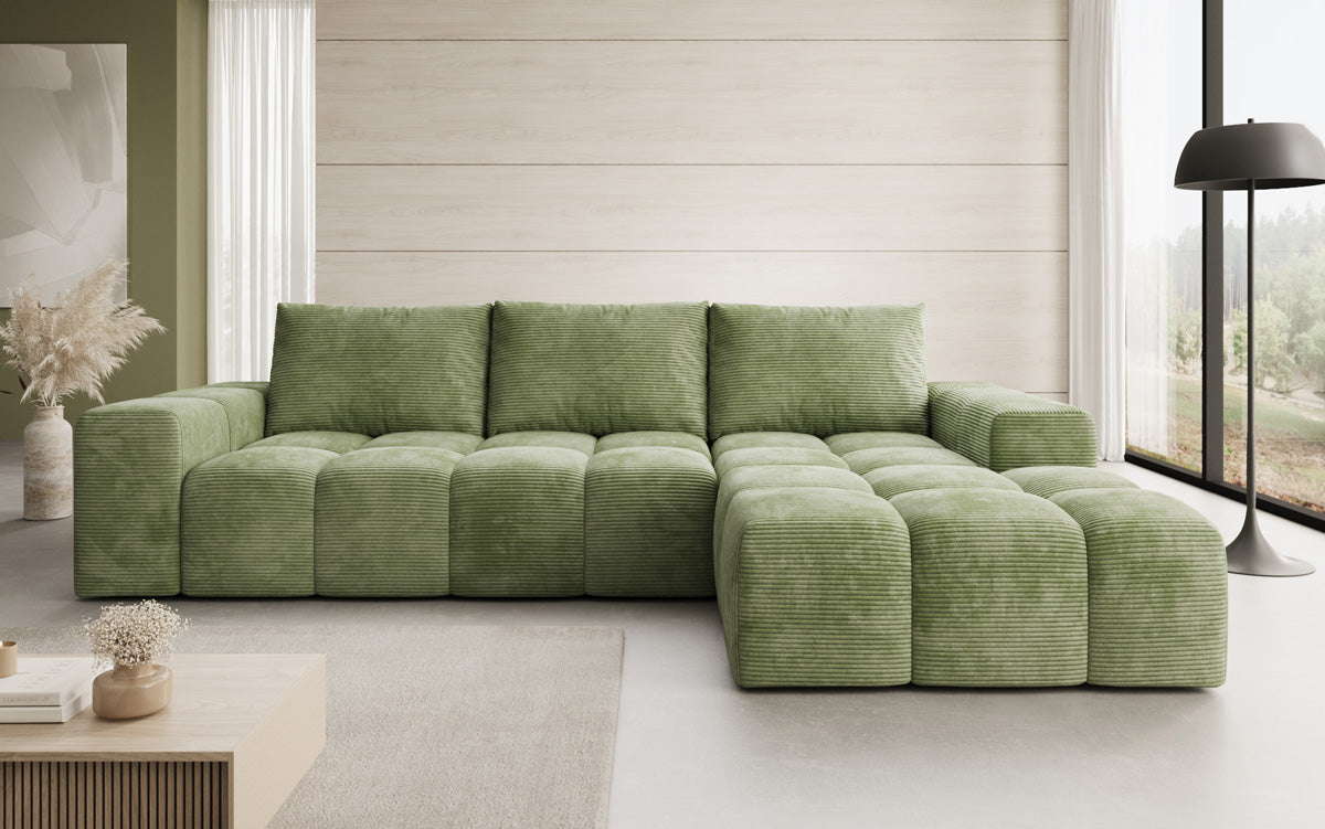 Designer Sofa Aila mit Schlaf- und Klappfunktion in Cord