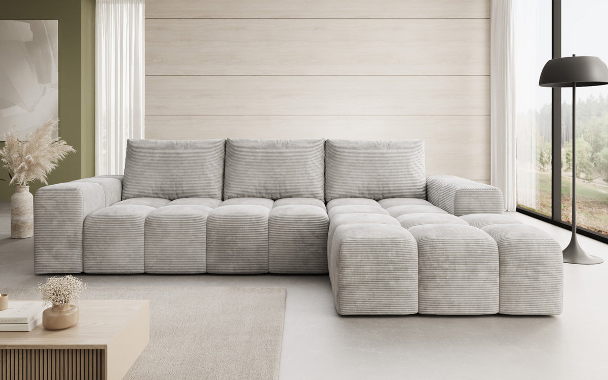 Designer Sofa Aila mit Schlaf- und Klappfunktion in Cord