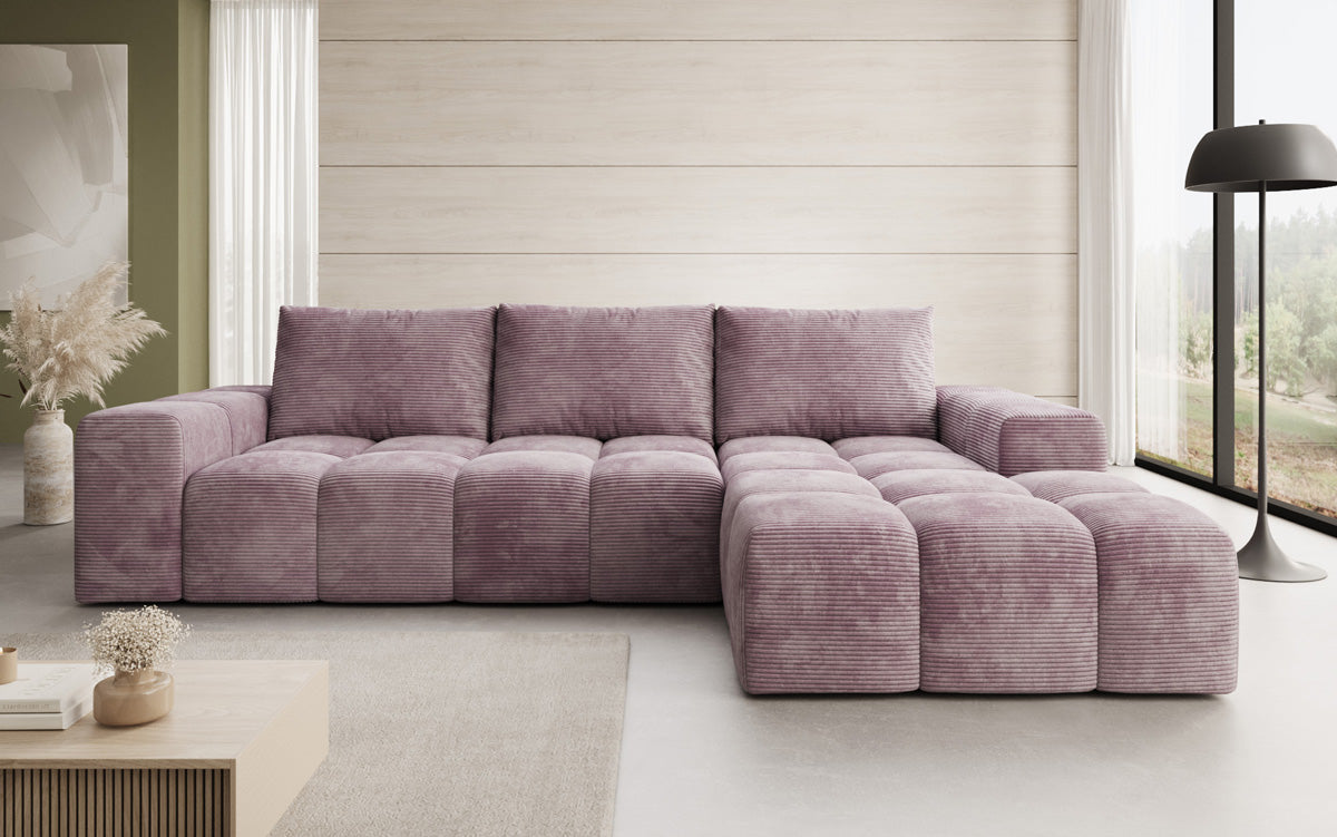 Designer Sofa Aila mit Schlaf- und Klappfunktion in Cord