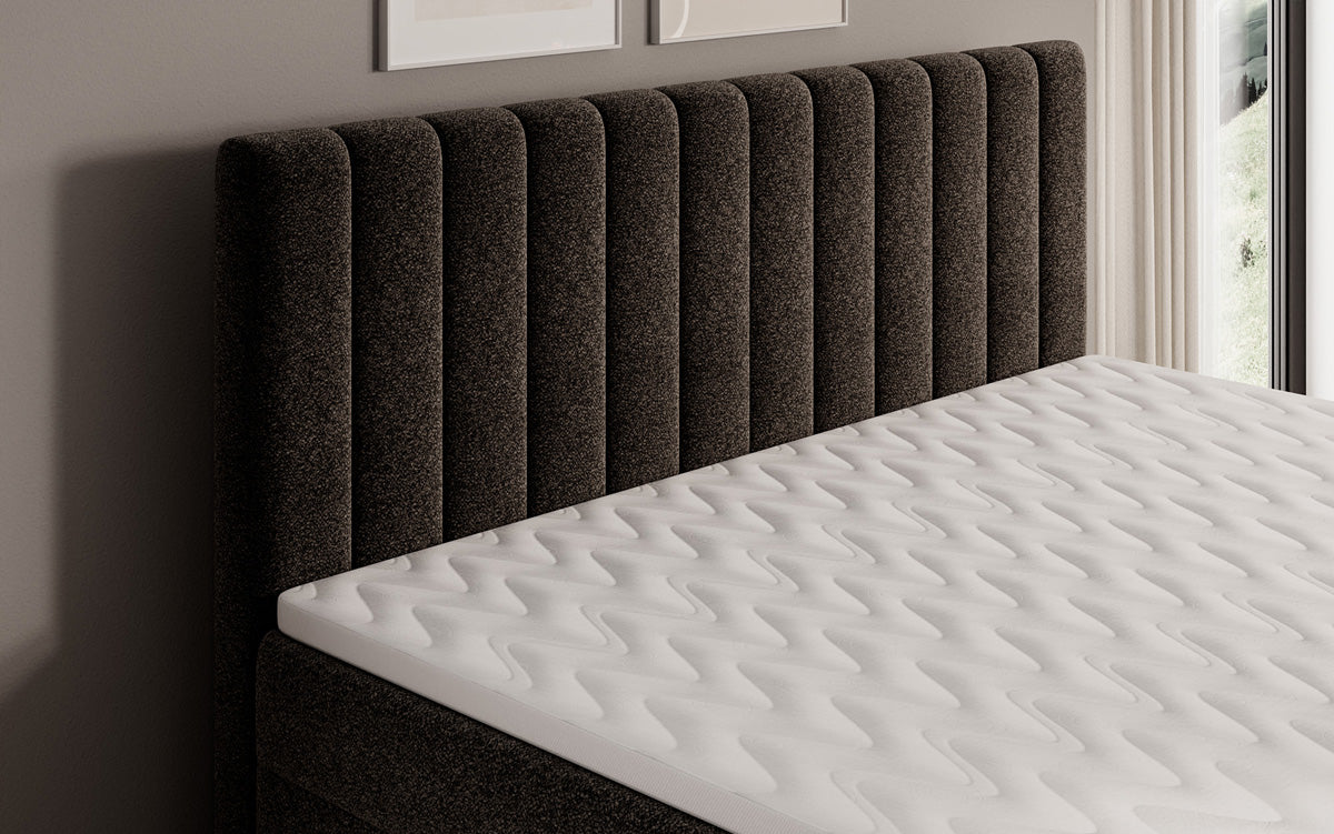 Boxspringbett Chelsea in Strukturstoff mit Stauraum