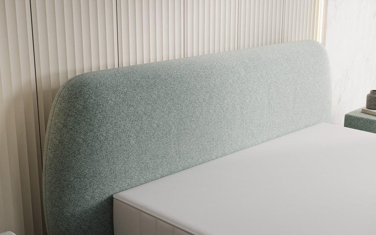 Designer Polsterbett Nella in Strukturstoff mit Stauraum