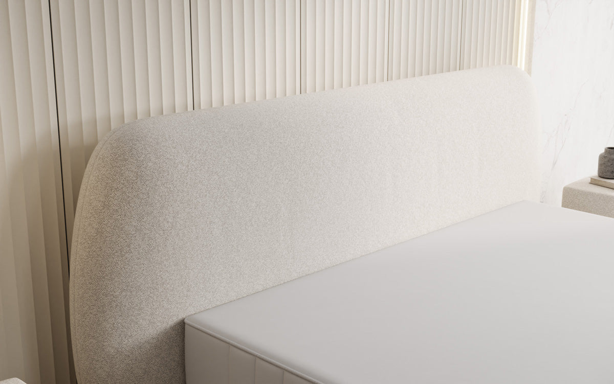 Designer Polsterbett Nella in Strukturstoff mit Stauraum