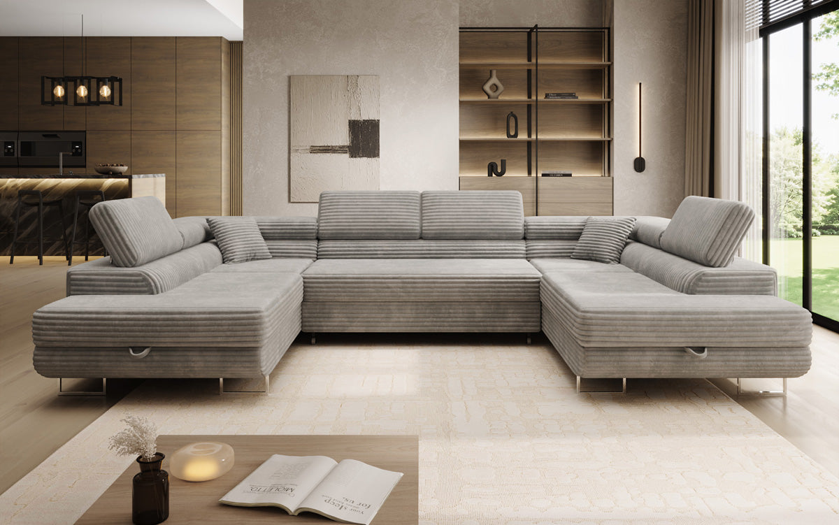 Designer Sofa Vigo mit Schlaf - und Klappfunktion in Cord