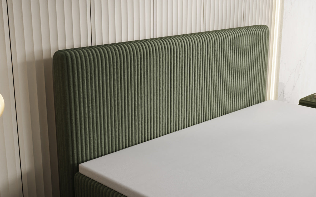 Boxspringbett Kubo in Cord mit Stauraum