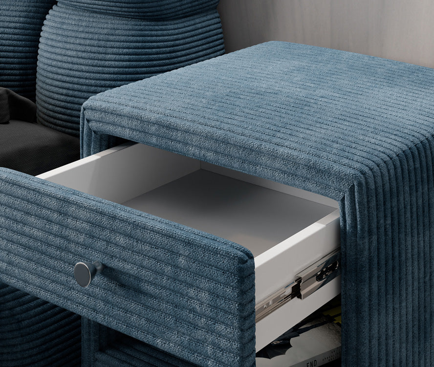 Designer Nachttisch Amy in Cord
