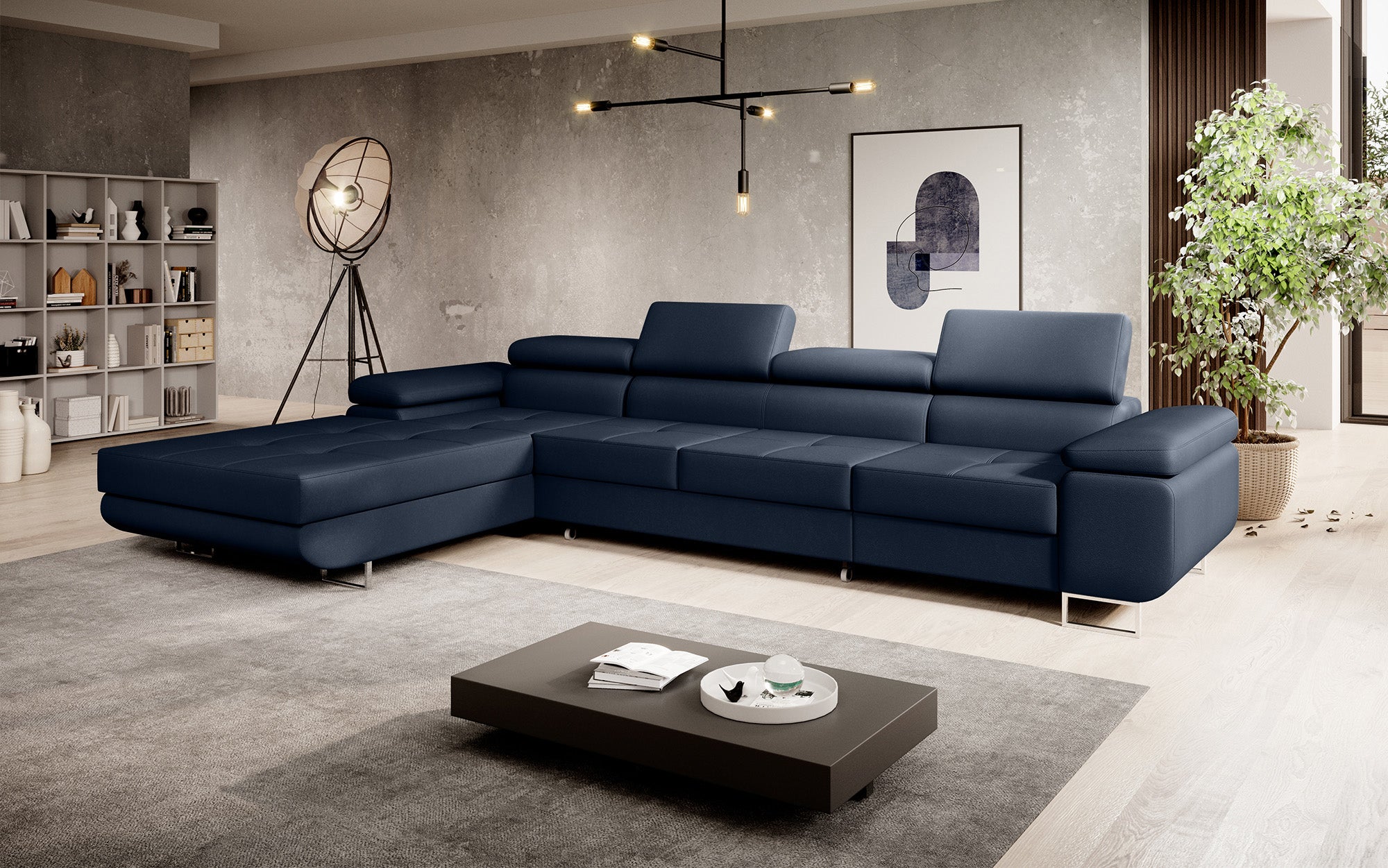 Designer Sofa Calvera Maxi mit Schlaf- und Klappfunktion in Kunstleder