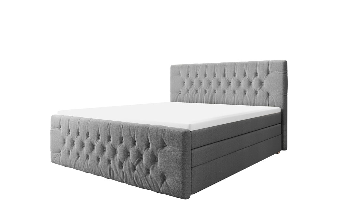 Boxspringbett Velutto Bouclé mit Stauraum