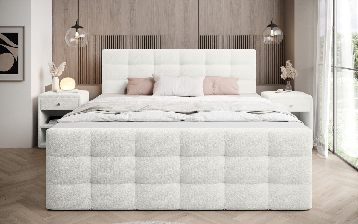 Boxspringbett Luxor Bouclé mit Stauraum