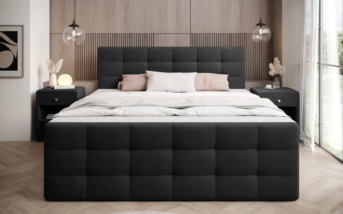 Boxspringbett Luxor Bouclé mit Stauraum