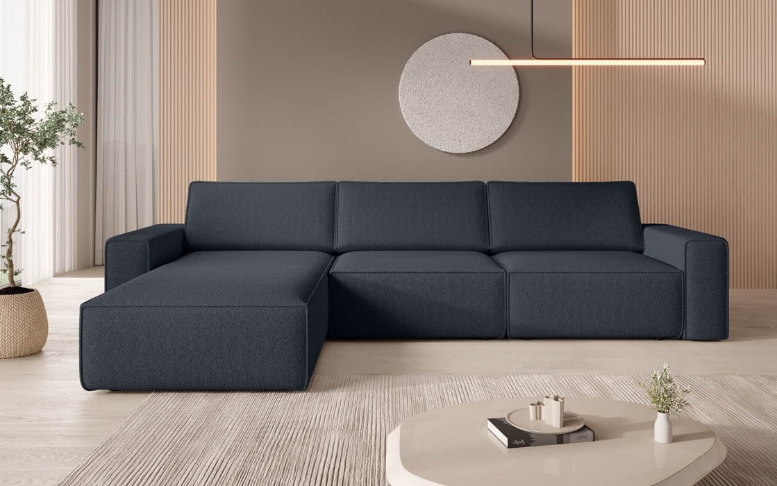 Modulares Ecksofa Yuma L aus Bouclé