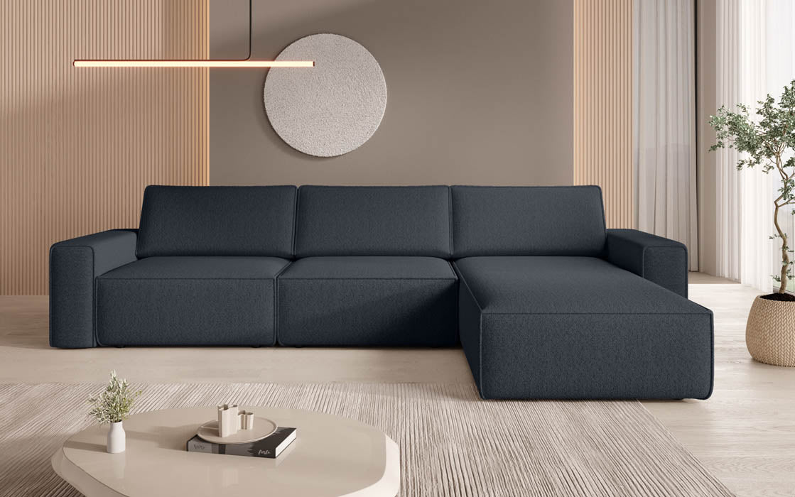 Modulares Ecksofa Yuma L aus Bouclé