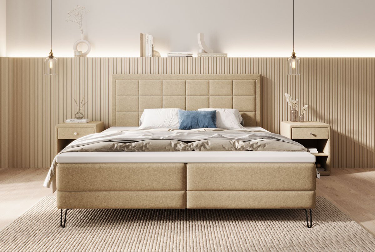 Boxspringbett Mariella mit Füßen in Stoff