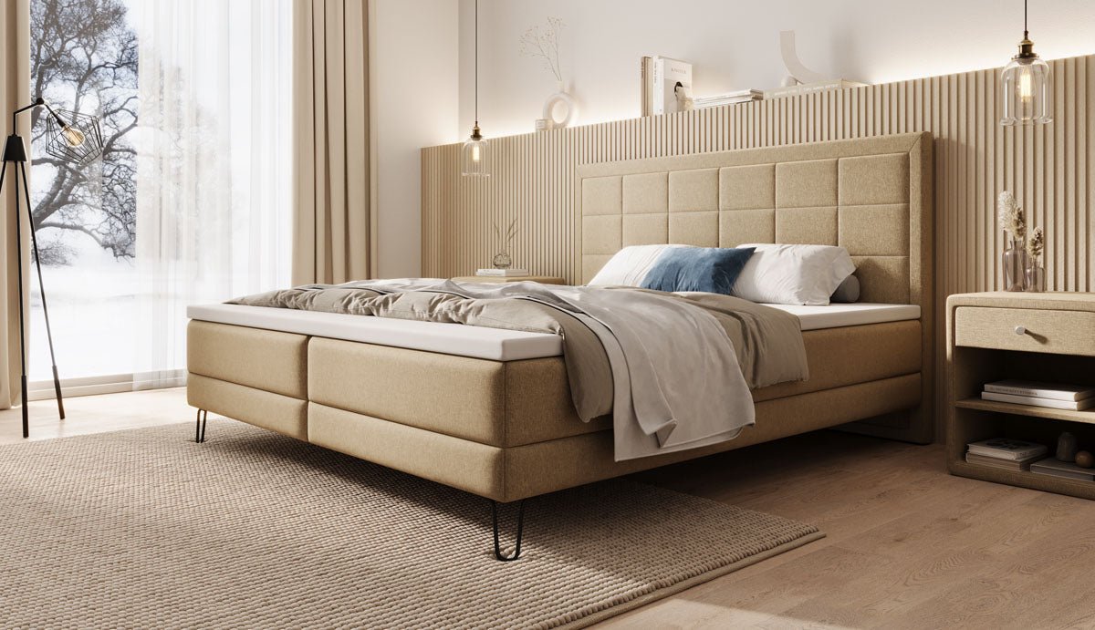 Boxspringbett Mariella mit Füßen in Stoff