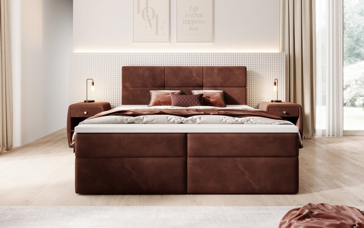 Boxspringbett Eleonora Samt mit Stauraum