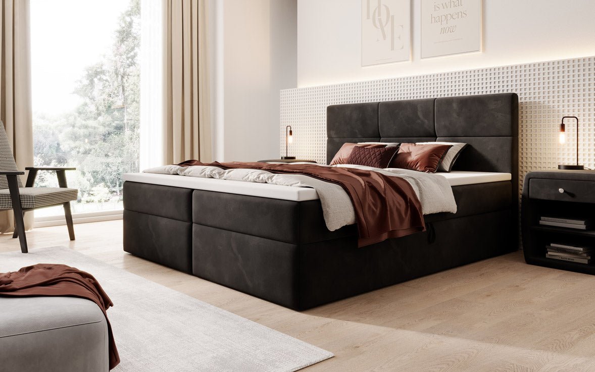 Boxspringbett Eleonora Samt mit Stauraum