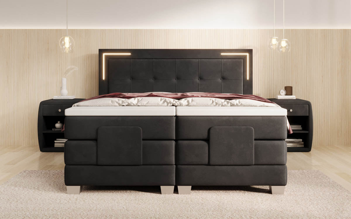 Boxspringbett Noctis Samt elektrisch verstellbar mit LED
