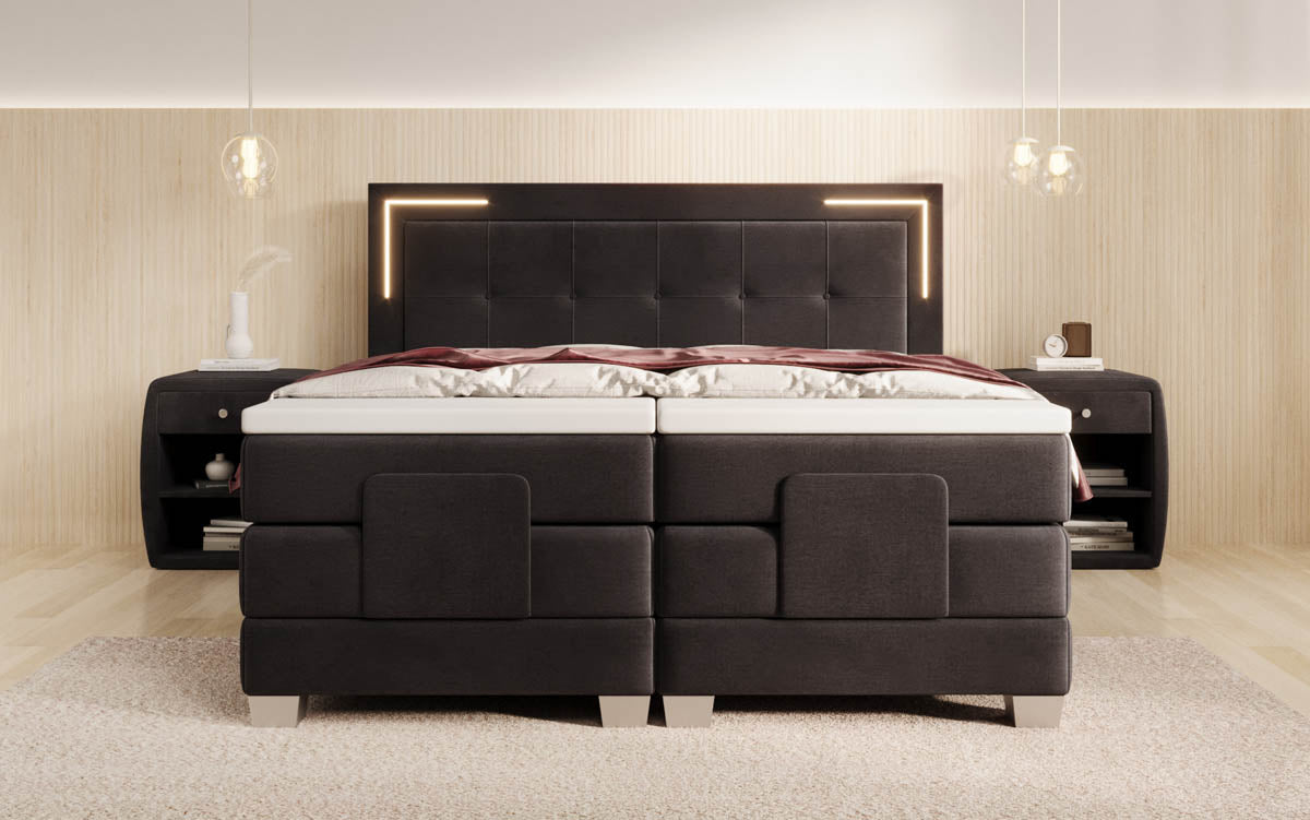 Boxspringbett Noctis Samt elektrisch verstellbar mit LED