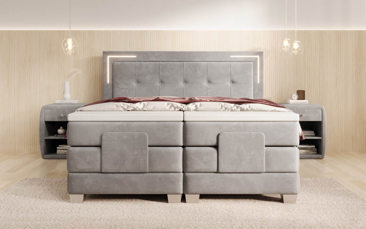 Boxspringbett Noctis Samt elektrisch verstellbar mit LED