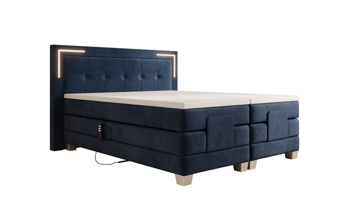 Boxspringbett Noctis Samt elektrisch verstellbar mit LED