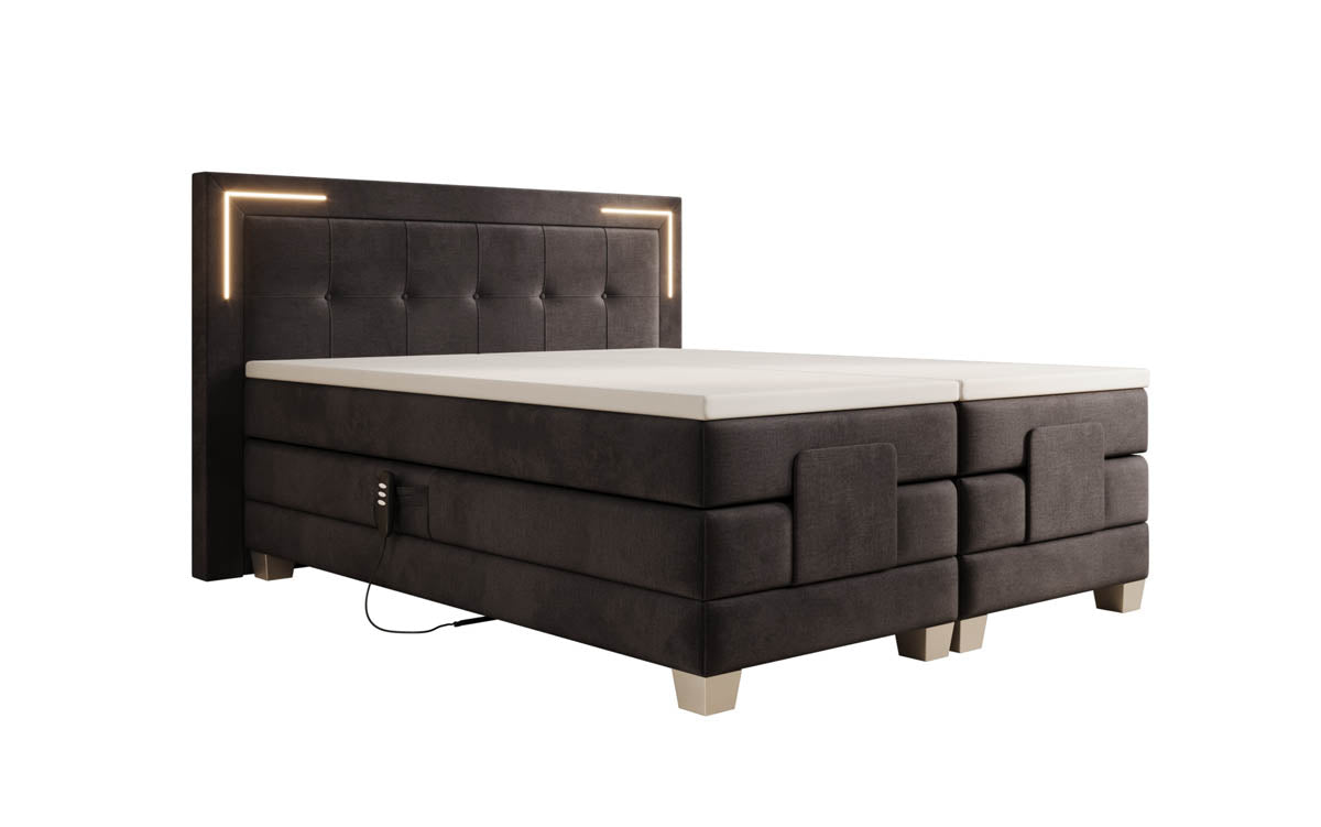 Boxspringbett Noctis Samt elektrisch verstellbar mit LED