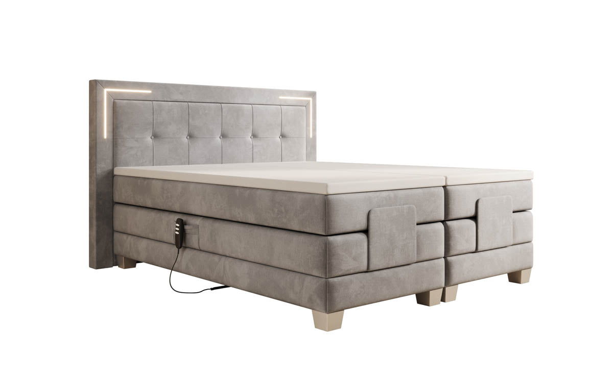 Boxspringbett Noctis Samt elektrisch verstellbar mit LED