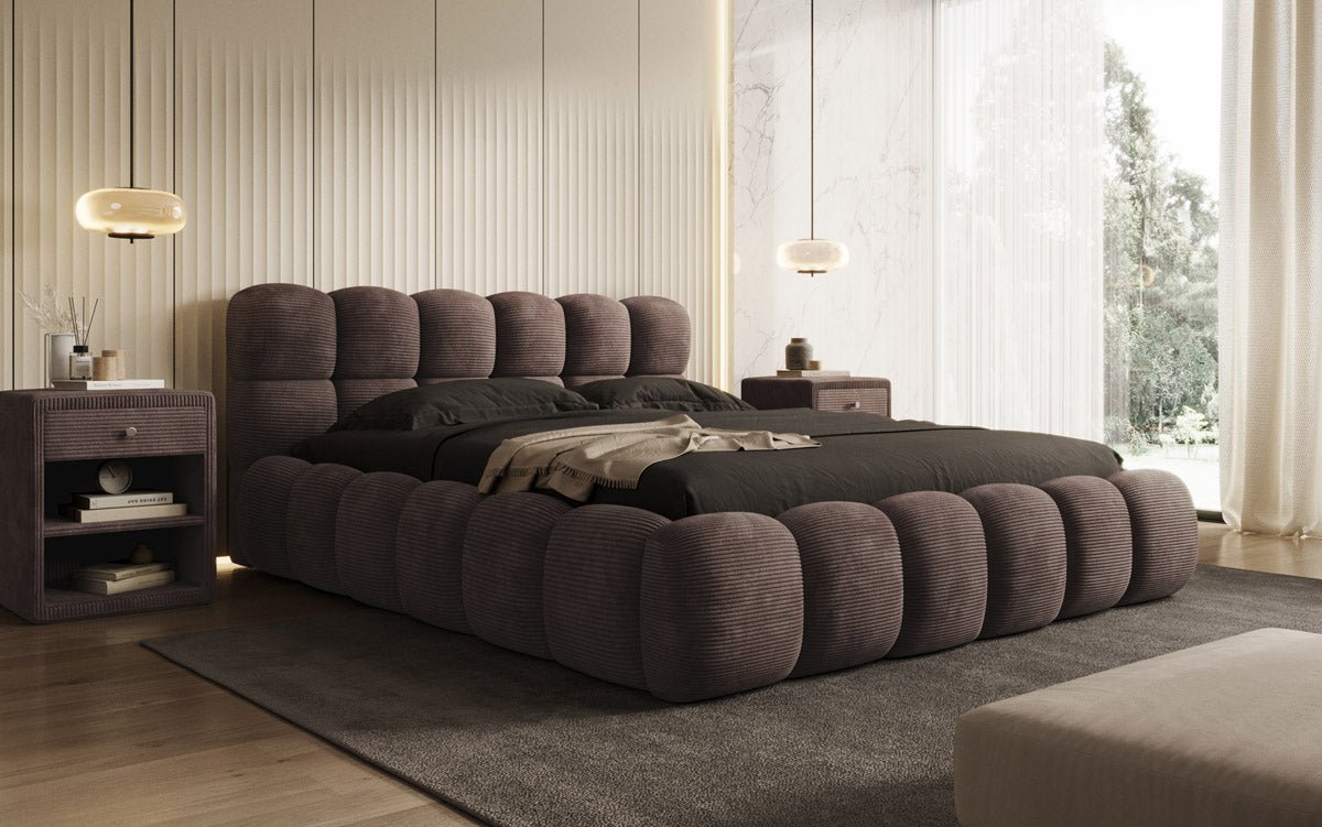 Designer Polsterbett Boston Cord mit Stauraum