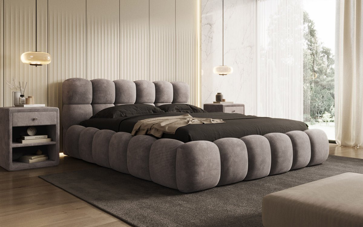 Designer Polsterbett Boston Cord mit Stauraum