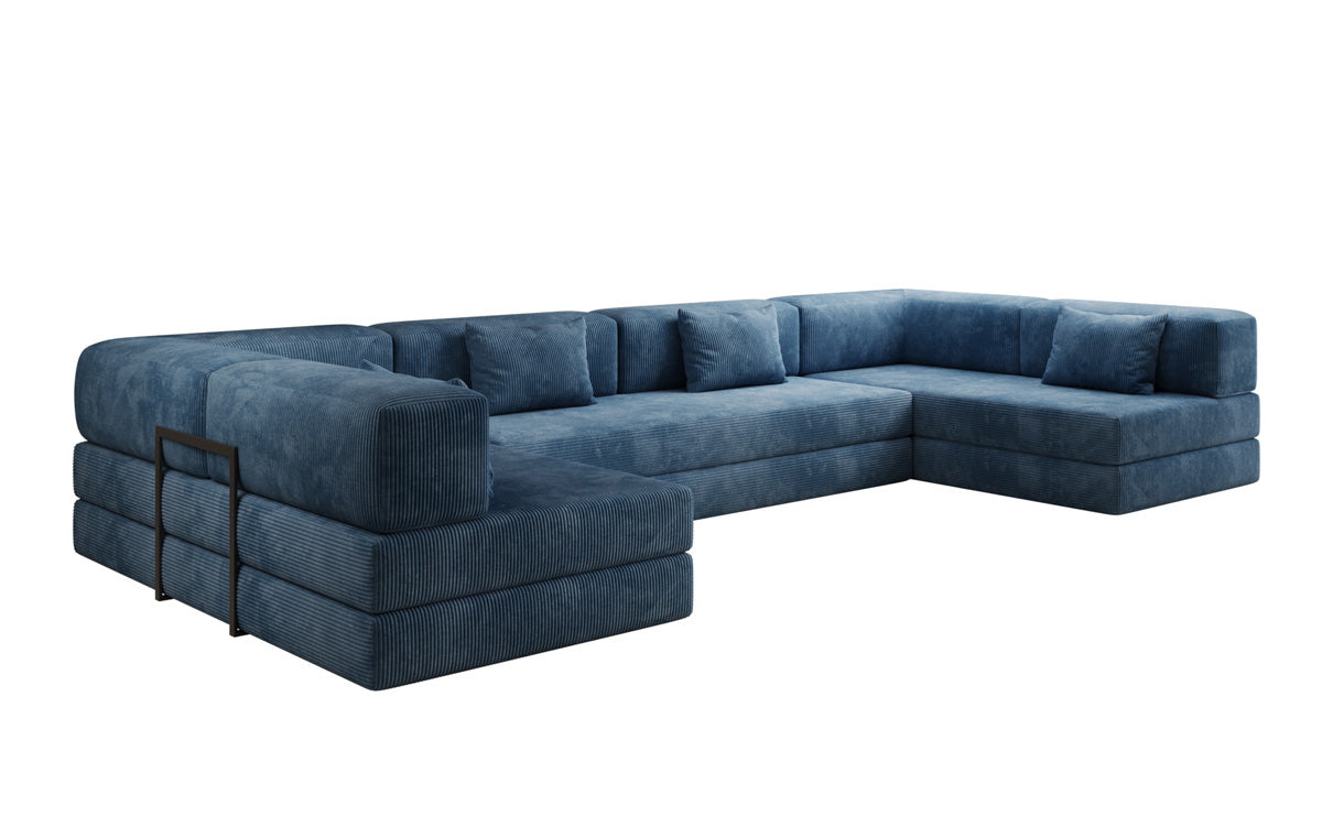 Designer Sofa Lazy U in Corduroy